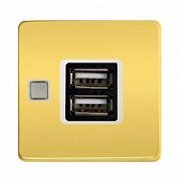 FD-212USBOB-A Розетка USB FEDE коллекции FEDE, скрытый монтаж, bright gold/бежевый, FD-212USBOB-A