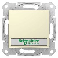 SDN1600347 Выключатель 1-клавишный кнопочный Schneider Electric SEDNA с подсветкой, скрытый монтаж, бежевый, SDN1600347