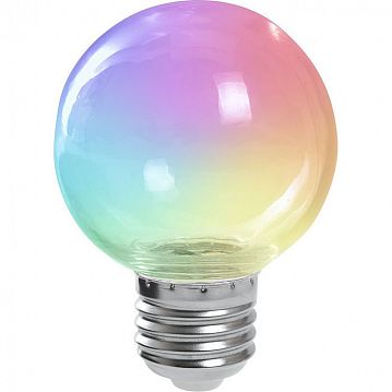 38130 Лампа светодиодная,  (3W) 230V E27 RGB G60, LB-371 прозрачный быстрая смена цвета  - фотография 2