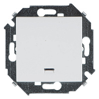 1591160-030 Выключатель 1-клавишный кнопочный Simon SIMON 15 с подсветкой, 4000 Вт, скрытый монтаж, белый, 1591160-030