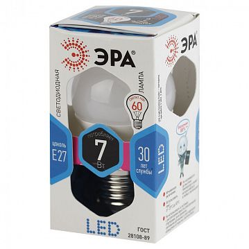 Б0020554 Лампочка светодиодная ЭРА STD LED P45-7W-840-E27 E27 / Е27 7Вт шар нейтральный белый свет  - фотография 2