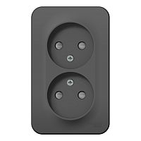 BLNRA001206 Розетка двухместная Schneider Electric BLANCA, открытый монтаж, со шторками, антрацит, BLNRA001206 BLNRA001206 Розетка двухместная Schneider Electric BLANCA, открытый монтаж, со шторками, антрацит, BLNRA001206