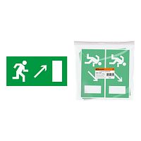 SQ0817-0054 Знак Направление к эвакуационному выходу направо вверх 200х100мм TDM