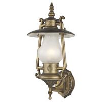 1496-1W Leyro уличный светильник D210*W215*H430, 1*E27*60W, IP44, excluded; металл золотисто-коричневого цвета, стекло белое матовое