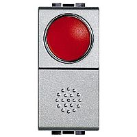NT4038R Выключатель 1-клавишный кнопочный BTicino LIVING LIGHT, скрытый монтаж, алюминий, NT4038R