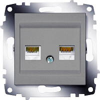 619-011000-249 Розетка телефонная+компьютерная RJ11+RJ45 ABB COSMO, скрытый монтаж, алюминий, 619-011000-249 619-011000-249 Розетка телефонная+компьютерная RJ11+RJ45 ABB COSMO, скрытый монтаж, алюминий, 619-011000-249