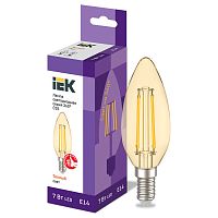 LLF-C35-7-230-30-E14-CLG Лампа LED C35 свеча золото 7Вт 230В 2700К E14 серия 360° IEK