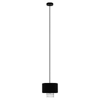 39977 39977 Подвесной потолочный светильник (люстра) SAPUARA, 1x40W, E27, H1500, Ø240, сталь, черный/текст