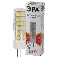 Б0027859 Лампочка светодиодная ЭРА STD LED JC-7W-220V-CER-827-G4 G4 7Вт керамика капсула теплый белый свет