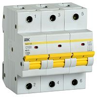 MVA50-3-100-C Автоматический выключатель IEK ВА47-150 3P 100А (C) 15кА, MVA50-3-100-C