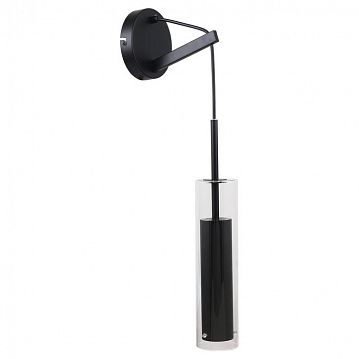 2556-1W Aenigma настенный светильник D180*W120*H590, 1*GU10LED*5W, excluded; каркас черного цвета, внешний стеклянный плафон, лампу можно менять, 2556-1W  - фотография 2