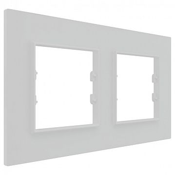 ITR702-0302 2 Gang - White Plexiglass Frame - White Plastic Interior Part  - фотография 3