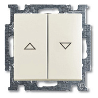 2CKA001012A2186 Выключатель для жалюзи 2-клавишный кнопочный ABB BASIC55, механический, скрытый монтаж, chalet-white, 2CKA001012A2186