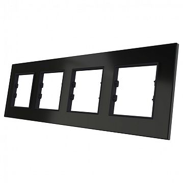 ITR704-0301 4 Gang - Black Plexiglass Frame - Anthracite Plastic Interior Part  - фотография 2