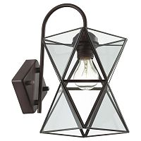 1919-1W Polihedron настенный светильник D230*W150*H325, 1*E27*60W, excluded; черный металл, стекло прозрачное и серое, 1919-1W