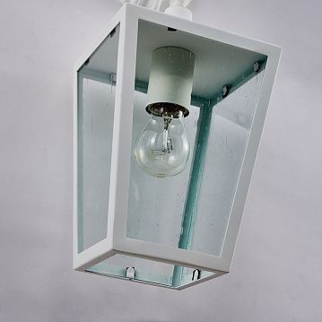 4000-1W Bison уличный светильник D225*W360*H595, 1*E27*60W, IP44, excluded; каркас белого цвета, плафон из прозрачного узорного стекла  - фотография 5