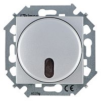 1591713-033 Светорегулятор-переключатель поворотный Simon SIMON 15 с подсветкой, 500 Вт, скрытый монтаж, алюминий, 1591713-033