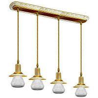 FD1077SOP MILANO Светильник потолочный подвесной c четырьмя лампами без плафонов MILANO, Gold White Patina, FD1077SOP