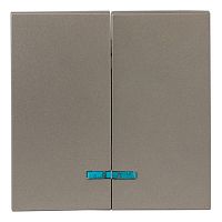 Клавиша двойная EKF ВАЛЕНСИЯ с подсветкой кашемир, ESV10-L-123-40