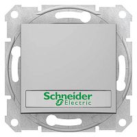 SDN1600360 Выключатель 1-клавишный кнопочный Schneider Electric SEDNA с подсветкой, скрытый монтаж, алюминий, SDN1600360
