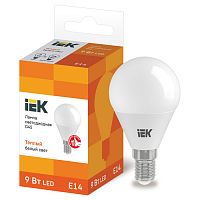 LLE-G45-9-230-30-E14 Лампа LED G45 шар 9Вт 230В 3000К E14 IEK