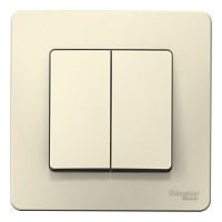 BLNVS010502 Выключатель 2-клавишный Systeme Electric BLANCA, скрытый монтаж, молочный, BLNVS010502