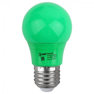 Б0049579 Лампочка светодиодная ЭРА STD ERAGL50-E27 E27 / Е27 3Вт груша зеленый для белт-лайт  - фотография 4