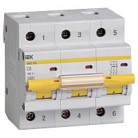 MVA40-3-006-C Автоматический выключатель IEK ВА47-100 3P 6А (C) 10кА, MVA40-3-006-C