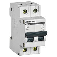 MVA25-2-016-C Автоматический выключатель IEK GENERICA 2P 16А (C) 4.5кА, MVA25-2-016-C