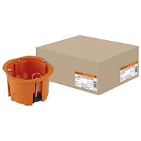SQ1403-0022 Установочная коробка СП D65х45мм, саморезы, пл. лапки, оранжевая, IP20, TDM