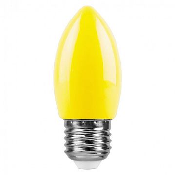 25927 Лампа светодиодная,  (1W) 230V E27 желтый C35, LB-376  - фотография 2