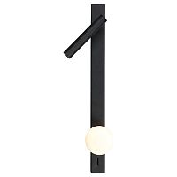 A2172AP-2BK JOSEPH, Светильник настенный, цвет арматуры - черный, цвет плафона/декора - белый, 1x5W LED, A2172AP-2BK