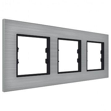 ITR703-0100 3 Gang - Natural Aluminium Eloxal Matt Brushed Frame - Anthracite Plastic Interior Part  - фотография 3
