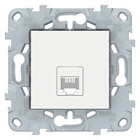 NU549218 Розетка телефонная RJ11 Schneider Electric UNICA NEW, скрытый монтаж, белый, NU549218