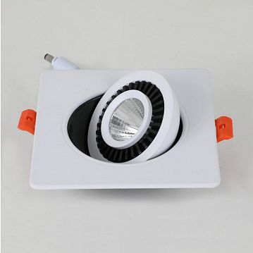 2417-1U Cardine врезной светильник L120*W120*H35, cutout:L95*W95, 1*LED*5W, 400LM, 4000K, included; каркас белого цвета, черная декоративная рамка  - фотография 4