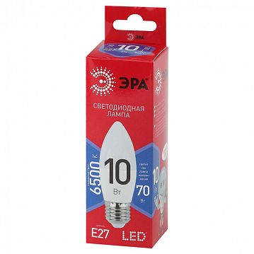 Б0045338 Лампочка светодиодная ЭРА RED LINE LED B35-10W-865-E27 R E27 / Е27 10Вт свеча холодный дневной свет  - фотография 2