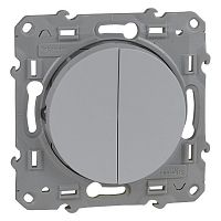 S52R213 Переключатель 2-клавишный Schneider Electric ODACE, скрытый монтаж, белый, S52R213