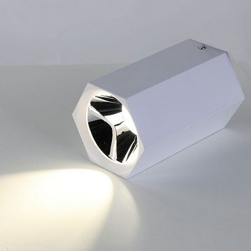 2397-1U Hexahedron потолочный светильник D100*H145, 1*LED*12W, 960LM, 4000K, included; каркас белого цвета  - фотография 2