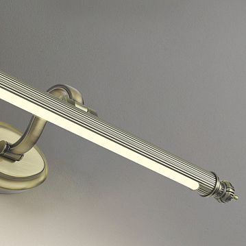 2435-1W Artifex настенный светильник D200*W550*H120, 1*LED*8W, 640LM, 4000K, IP44, included; каркас бронзового цвета, белый акрил  - фотография 5
