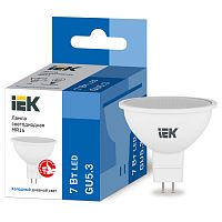 LLE-MR16-7-230-65-GU5 Лампа LED MR16 софит 7Вт 230В 6500К GU5.3 IEK