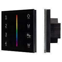 027104 Панель Sens SMART-P30-RGBW Black (230V, 4 зоны, 2.4G) (Arlight, IP20 Пластик, 5 лет)