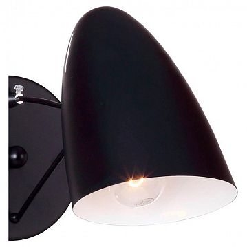 1757-1W Humpen настенный светильник D300*W125*H150, 1*E14*40W, excluded; металлический каркас черного цвета, декоративные элементы цвета хром, 1757-1W  - фотография 3