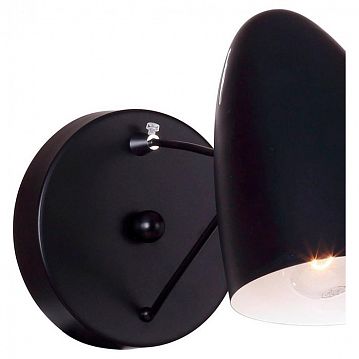 1757-1W Humpen настенный светильник D300*W125*H150, 1*E14*40W, excluded; металлический каркас черного цвета, декоративные элементы цвета хром, 1757-1W  - фотография 2