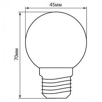 25115 Лампа светодиодная, (1W) 230V E27 6400K G45 матовая, LB-37  - фотография 7