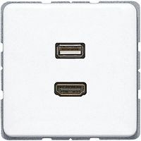 MACD1163WW Розетка HDMI+USB Jung CD 500, скрытый монтаж, белый, MACD1163WW