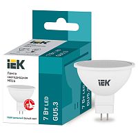 LLE-MR16-7-230-40-GU5 Лампа LED MR16 софит 7Вт 230В 4000К GU5.3 IEK