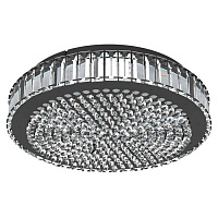 390248 390248 Потолочный светильник диммируемый BALPARDA, 23,5W (LED), Ø410, сталь, черный / хрусталь, проз