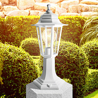 Б0048104 Садово-парковый светильник ЭРА НТУ 06-60-001 белый 6 гранный напольный IP44 Е27 max60Вт