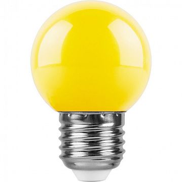 25879 Лампа светодиодная, (1W) 230V E27 желтый G45, LB-37  - фотография 2