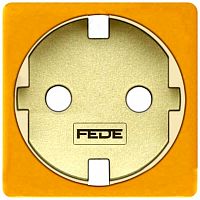 FD04335OR-A Накладка на розетку FEDE коллекции FEDE, скрытый монтаж, с заземлением, real gold/бежевый, FD04335OR-A